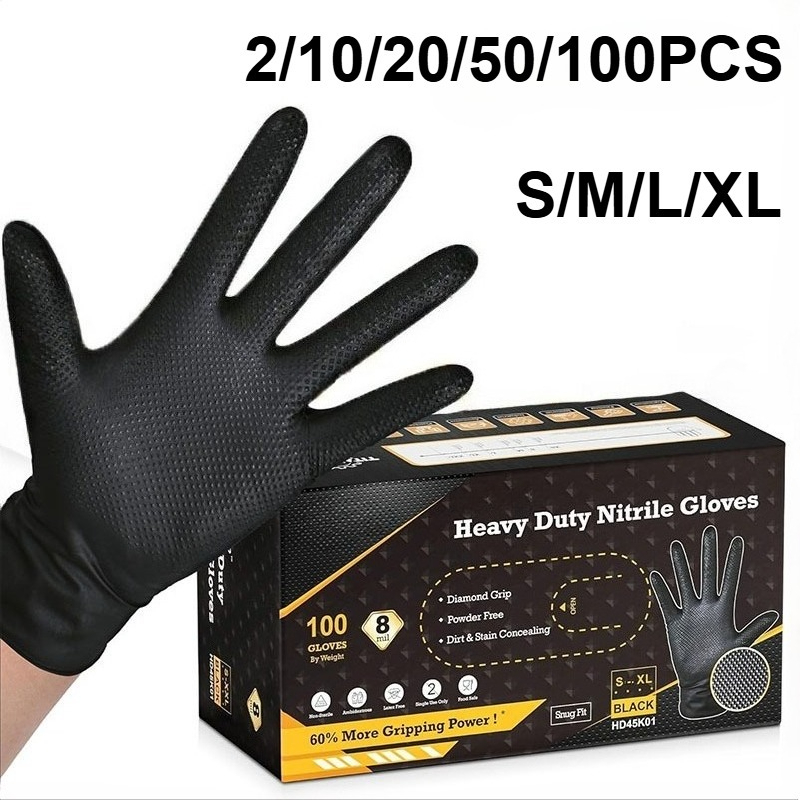 2-100PCS 8mil Ağır Hizmet Tipi - Nitrile Mechanic Glove incelemesi ve fiyatı
